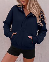 PRETTYGARDEN Womens Long Sleeve Quarter Zip Crop Sweatshirts | Mock Neck FLeece Sweatshirt, Button up Henley Neck Pullover, Relaxed Fit Cropped Tops, Casual Lounge Wear, Fall Outfits 2026