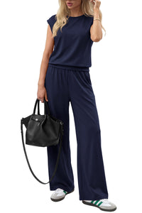 PRETTYGARDEN Women's Summer 2 Piece Lounge Sets 2026 Cap Sleeve Tops Wide Leg Pants Workout Sets Loose Casual Tracksuit PRETTYGARDEN