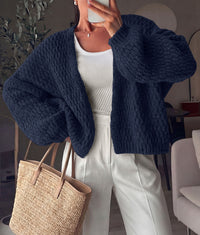 PRETTYGARDEN Women's Fall Cardigan Open Front Chunky Sweaters | Cozy Stretchy Knitwear, Long Sleeve Drop Shoulder, Loose Fit Crochet Jacket, Trendy Holiday Outfits, Warm Winter Clothing