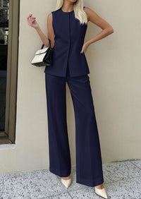 PRETTYGARDEN Women's 2 Piece Sets Summer 2026 Work Clothes Sleeveless Blazer Vest Pants Suits Spring Business Casual Outfits PRETTYGARDEN