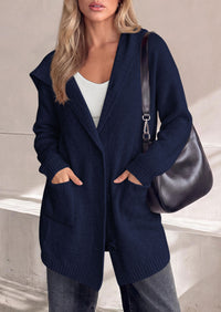 PRETTYGARDEN Women's Long Cardigans Hooded Chunky Sweaters  | Cozy Knit Jacket, Button up, Loose Fit, Pockets, Fall Coats, Trendy Casual, Going Out, Holiday Outfits, Winter Clothing