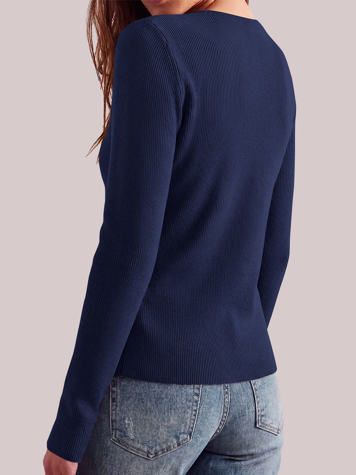PRETTYGARDEN Long Sleeve Button Front Cardigan Sweaters for Women Fall Tops | Crewneck Ribbed Knit Sweater, Soft Short Cardigans, Business Casual Office Work Tops, Date Night Fashion Clothing Outfits