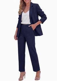 PRETTYGARDEN Two Piece Sets for Women Dressy Pant Suits | Lapel Blazer,Straight Leg Dress Pants,Professional Interview Suit Set,Business Casual Outfits,Office Work Clothes,Fall Winter