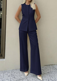 PRETTYGARDEN Women's 2 Piece Sets Summer 2026 Work Clothes Sleeveless Blazer Vest Pants Suits Spring Business Casual Outfits PRETTYGARDEN