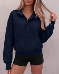 PRETTYGARDEN Womens Long Sleeve Quarter Zip Crop Sweatshirts | Mock Neck FLeece Sweatshirt, Button up Henley Neck Pullover, Relaxed Fit Cropped Tops, Casual Lounge Wear, Fall Outfits 2026