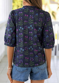 PRETTYGARDEN Women's Summer Floral Blouses Dressy Casual Half Sleeve V Neck Going Out Boho Tops Spring Fashion Clothing