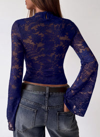 PRETTYGARDEN Womens Tops Fall Sexy Bell Long Sleeve Shirts Cut Out Fitted Y2k Lace Tshirt Ruched Going Out Crop Top 2026