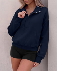 PRETTYGARDEN Womens Long Sleeve Quarter Zip Crop Sweatshirts | Mock Neck FLeece Sweatshirt, Button up Henley Neck Pullover, Relaxed Fit Cropped Tops, Casual Lounge Wear, Fall Outfits 2026