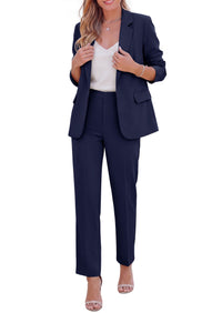 PRETTYGARDEN Two Piece Sets for Women Dressy Pant Suits | Lapel Blazer,Straight Leg Dress Pants,Professional Interview Suit Set,Business Casual Outfits,Office Work Clothes,Fall Winter