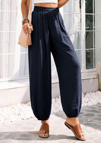 PRETTYGARDEN Womens 2026 Summer Casual Pants High Waisted Loose Wide Leg Palazzo Pockets Lounge Beach Travel Trousers Outfits