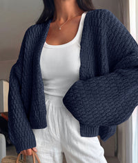 PRETTYGARDEN Women's Fall Cardigan Open Front Chunky Sweaters | Cozy Stretchy Knitwear, Long Sleeve Drop Shoulder, Loose Fit Crochet Jacket, Trendy Holiday Outfits, Warm Winter Clothing