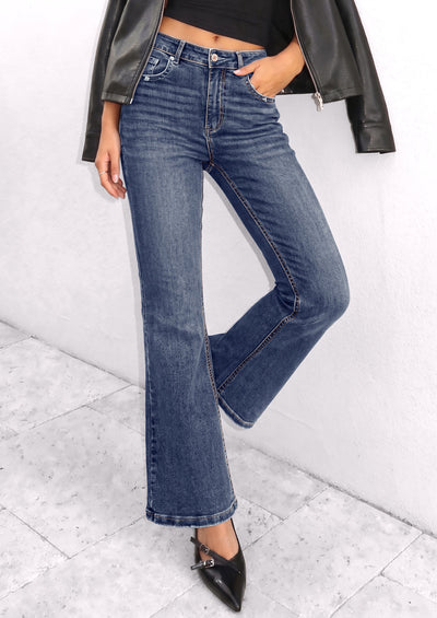 PRETTYGARDEN Womens High Waisted Flare Bell Bottom Jeans | Stretchy Trendy, High Waisted Rise, Flare Bell Bottom, Pockets, Dressy Casual Outfits, Fall Winter Fashion Clothing