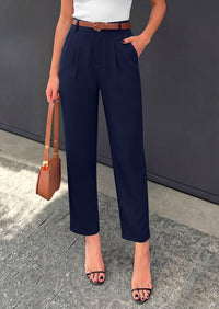 PRETTYGARDEN Womens Dress Pants Summer 2026 Work Clothes Tapered High Waisted Trousers Slacks Pockets Business Casual Outfits