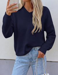 PRETTYGARDEN Women's Fall Fashion V Neck Cozy Sweaters | Soft Stretchy Warm, Chunky Knit Pullover, Loose Fit Long Sleeve Tops, Dressy Casual Blouses,Trendy Holiday Winter Outfits