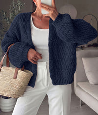 PRETTYGARDEN Women's Fall Cardigan Open Front Chunky Sweaters | Cozy Stretchy Knitwear, Long Sleeve Drop Shoulder, Loose Fit Crochet Jacket, Trendy Holiday Outfits, Warm Winter Clothing
