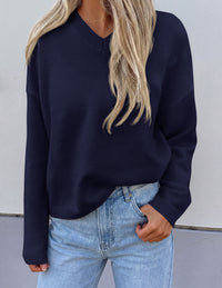 PRETTYGARDEN Women's Fall Fashion V Neck Cozy Sweaters | Soft Stretchy Warm, Chunky Knit Pullover, Loose Fit Long Sleeve Tops, Dressy Casual Blouses,Trendy Holiday Winter Outfits