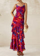 Maxi Dresses for Women 2025 Summer Tiered Floral Beach Sundress Spaghetti Strap Wedding Guest Long Dress