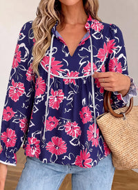 PRETTYGARDEN Women Boho Floral Babydoll Tunic Top