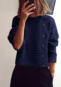 PRETTYGARDEN Womens Sweaters Fall Casual Long Sleeve Crewneck Button Loose Winter Knit Pullover Sweater Tops