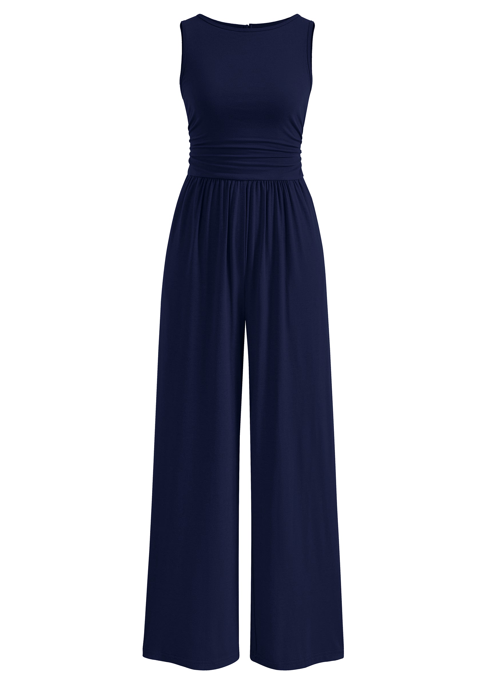 PRETTYGARDEN One Piece Jumpsuits for Women Dressy Casual Sleeveless Crewneck Wide Leg Rompers Jumpers Vacation Summer Outfits