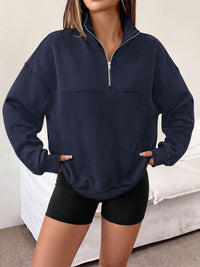 PRETTYGARDEN Women's Quarter Zip Fleece Pullover Sweatshirts | Oversized Half Zip Sweatshirt with Collar, Fleece Jacket, Trendy Long Sleeve Pullover Tops, Y2k Fashion Fall Outfits 2026