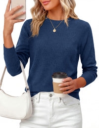 PRETTYGARDEN Womens Fall Basic Long Sleeve Sweater | Soft Knit Fabric, Classic Crew Neck Sweaters, Loose Fit Sweater, Casual Going Out Outfits, 2026 Winter Trendy Clothes