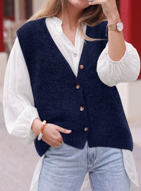 PRETTYGARDEN Womens Fall Sleeveless Button Down Sweater Vest  Soft Knit Fabric, Fashion Deep V Neck, Casual Loose Fit Sweater, Going Out Outfits, 2026 Trendy Winter Clothes