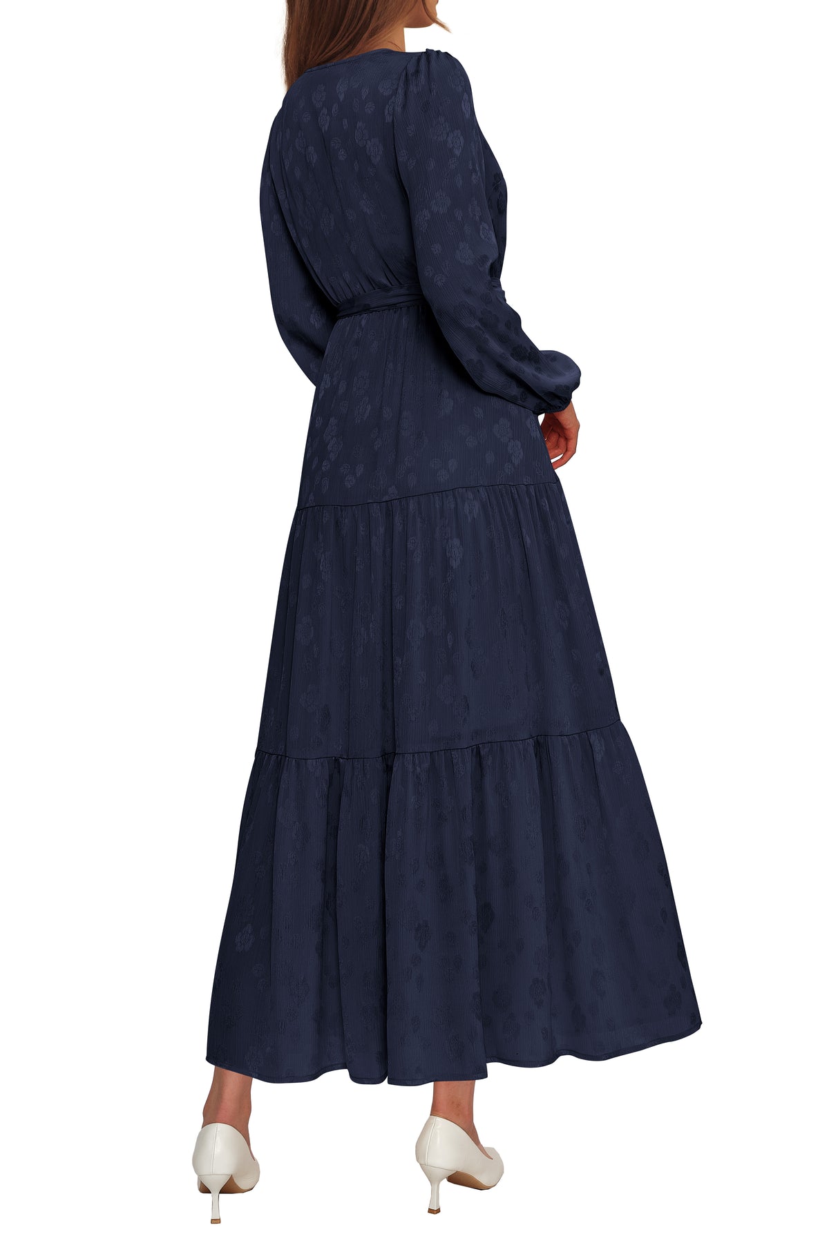 PRETTYGARDEN Womens Long Sleeve Boho Floral Wrap Maxi Dress  Fall Wedding Guest Dresses 2026, Chiffon Flowy Long Dresses, Casual Tie Waist V Neck Dress, Modest A Line Ruffle Tiered Dress