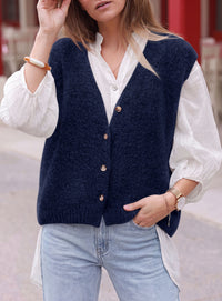 PRETTYGARDEN Womens Fall Sleeveless Button Down Sweater Vest  Soft Knit Fabric, Fashion Deep V Neck, Casual Loose Fit Sweater, Going Out Outfits, 2026 Trendy Winter Clothes