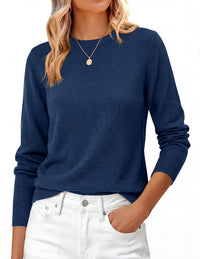 PRETTYGARDEN Womens Fall Basic Long Sleeve Sweater | Soft Knit Fabric, Classic Crew Neck Sweaters, Loose Fit Sweater, Casual Going Out Outfits, 2026 Winter Trendy Clothes
