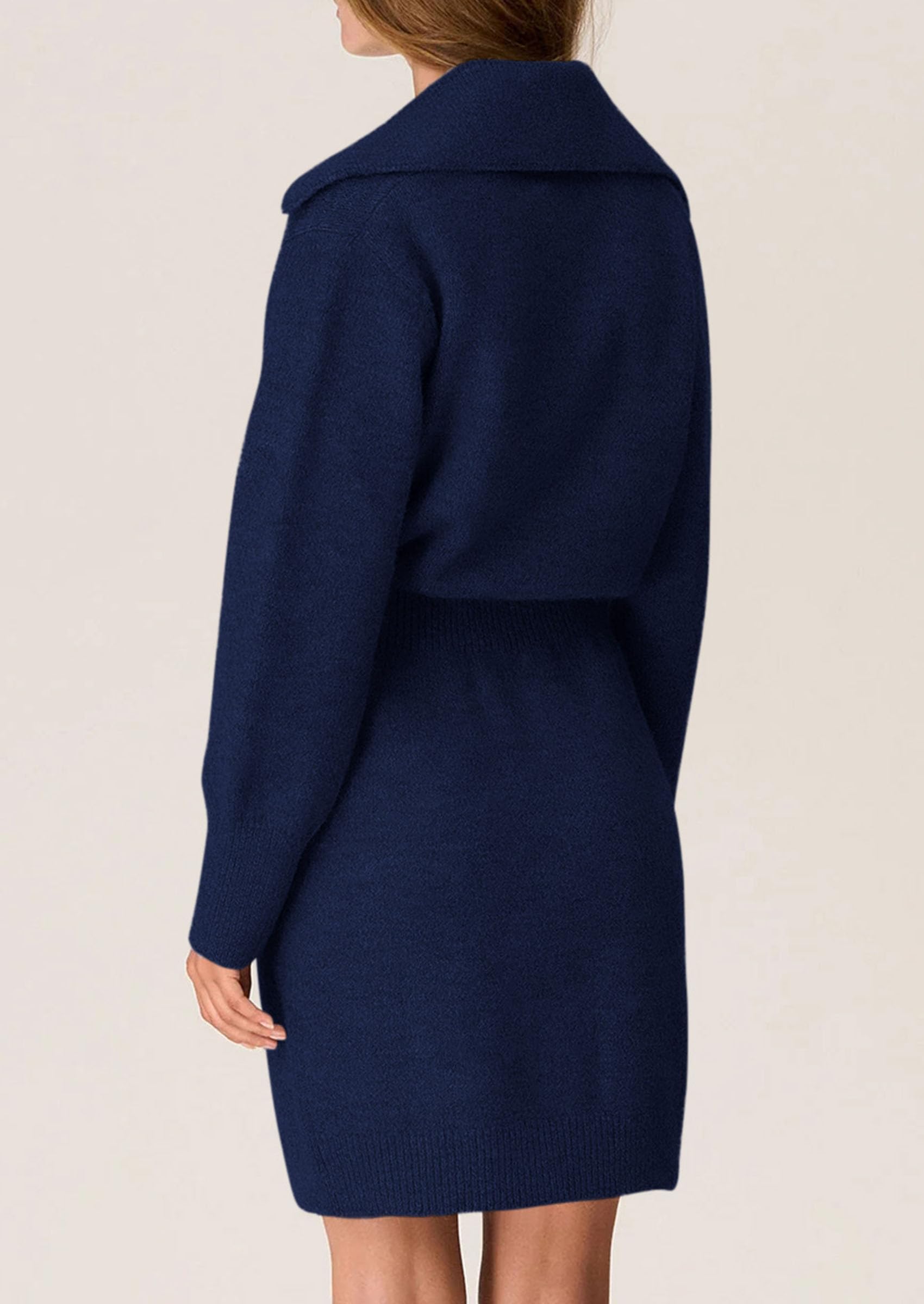 PRETTYGARDEN Sweater Dresses for Women Trendy Long Sleeve Button Down Short Spring Dress