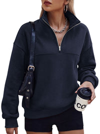 PRETTYGARDEN Women's Quarter Zip Fleece Pullover Sweatshirts | Oversized Half Zip Sweatshirt with Collar, Fleece Jacket, Trendy Long Sleeve Pullover Tops, Y2k Fashion Fall Outfits 2026