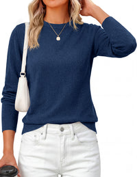 PRETTYGARDEN Womens Fall Basic Long Sleeve Sweater | Soft Knit Fabric, Classic Crew Neck Sweaters, Loose Fit Sweater, Casual Going Out Outfits, 2026 Winter Trendy Clothes