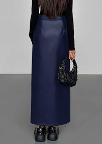 PRETTYGARDEN Womens Faux Leather Skirt Fall Bodycon High Waisted Slit Dressy Casual Winter Maxi Long Pencil Skirts