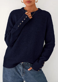 PRETTYGARDEN Womens Sweaters Fall Fashion Casual Crewneck Pullover Button Long Sleeve Cute Knit Tops Winter Clothes