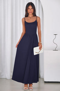 PRETTYGARDEN Womens Spaghetti Strap Maxi Dresses Sleeveless Summer Dress Long Casual Knit Flowy Beach Sundresses with Pockets PRETTYGARDEN