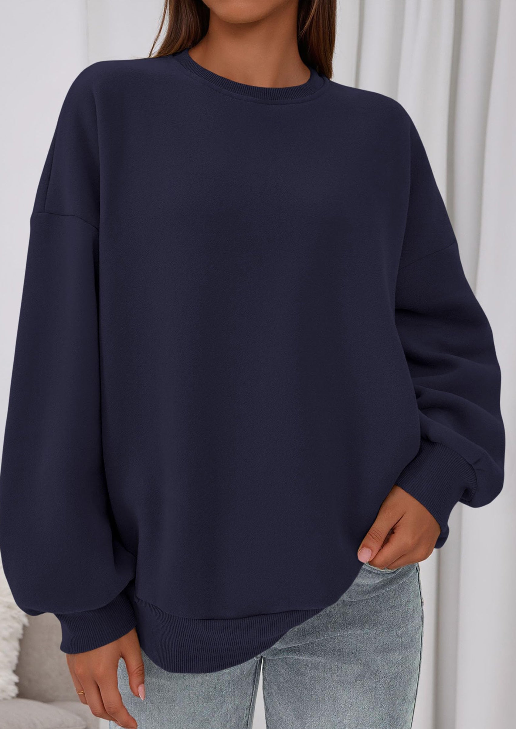 PRETTYGARDEN Sweatshirts for Women Oversized Crewneck Fleece Pullover Long Sleeve Tops Comfy Fall Winter Fashion Outfits