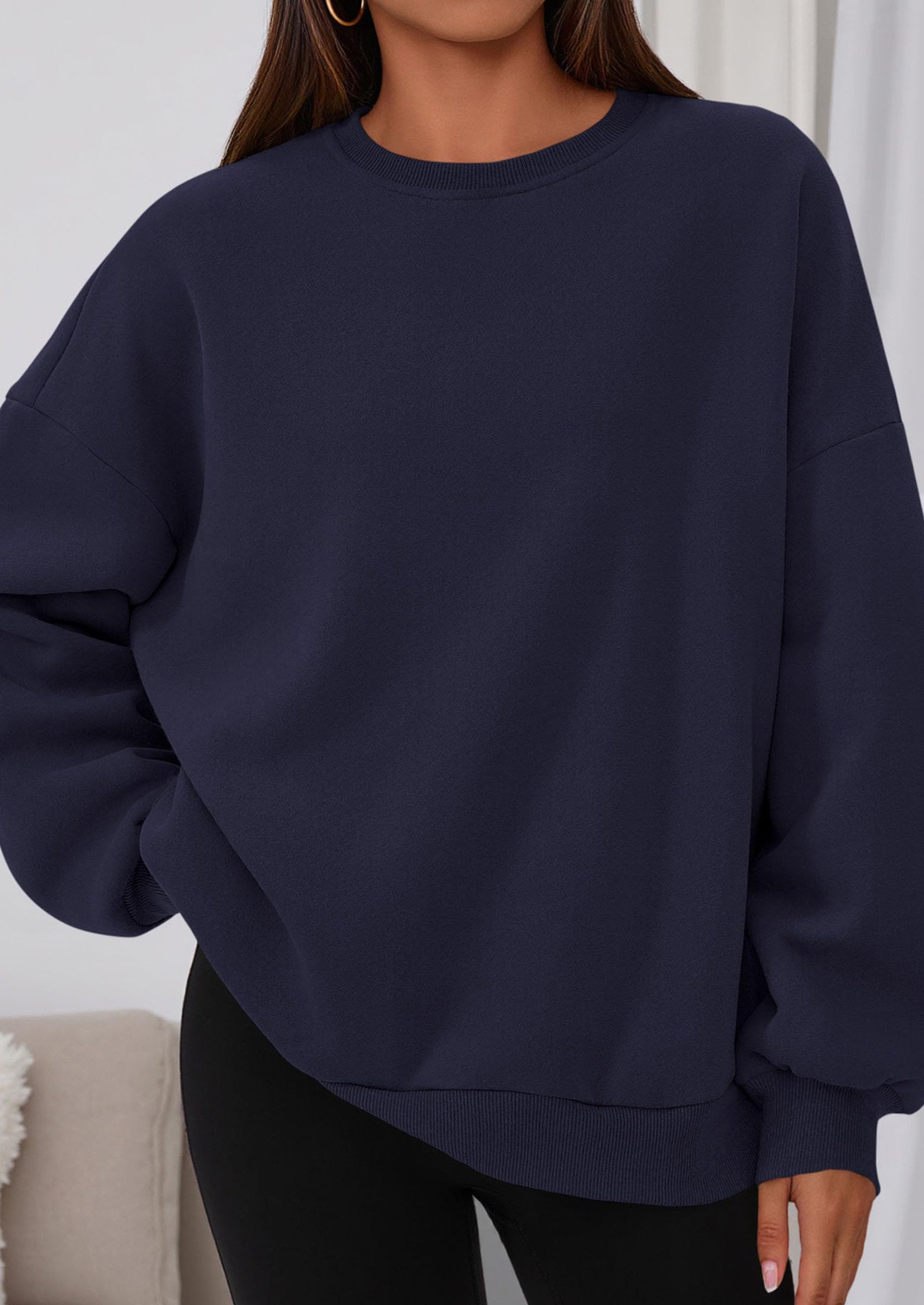 PRETTYGARDEN Sweatshirts for Women Oversized Crewneck Fleece Pullover Long Sleeve Tops Comfy Fall Winter Fashion Outfits