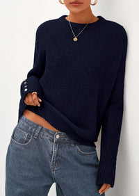 PRETTYGARDEN Womens Sweaters Fall Fashion Casual Crewneck Pullover Button Long Sleeve Cute Knit Tops Winter Clothes