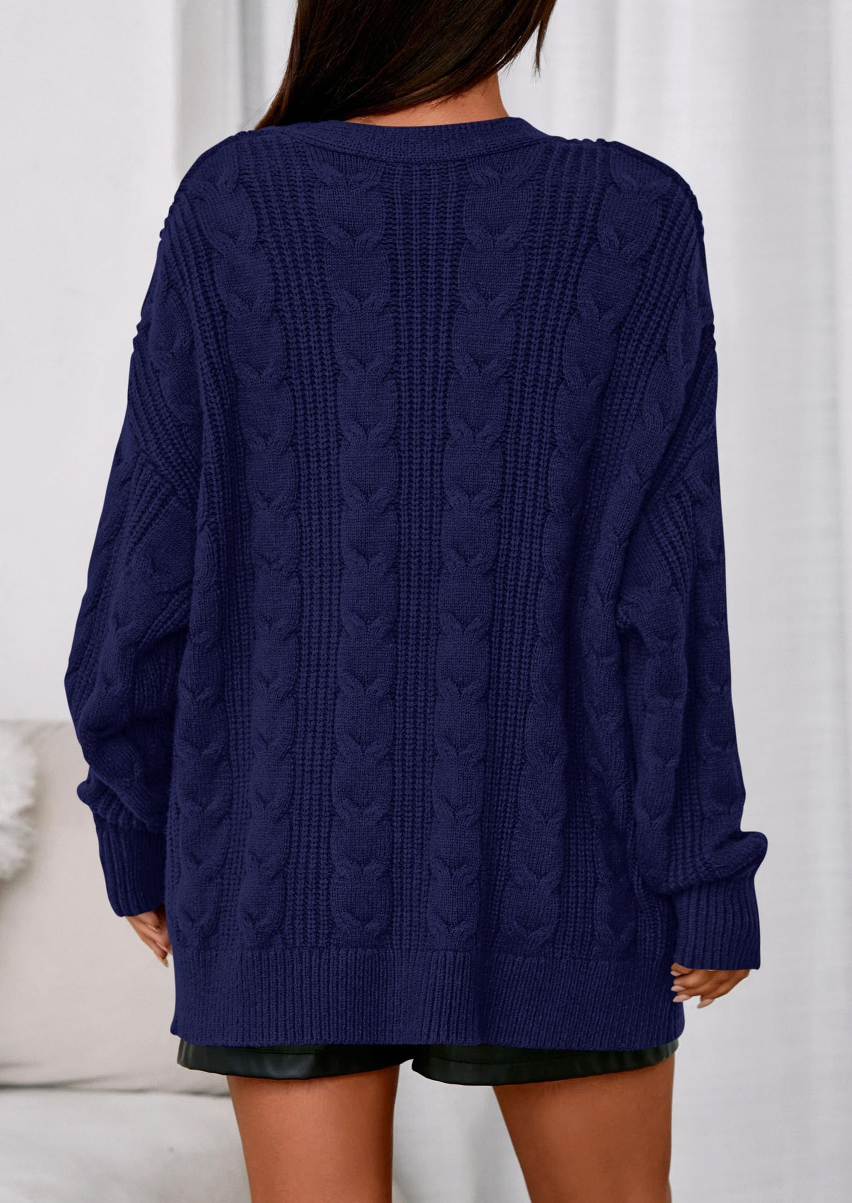 PRETTYGARDEN Women's Cable Knit Sweaters Fall Oversized Chunky Open Front Long Sleeve Cardigan Winter Coats