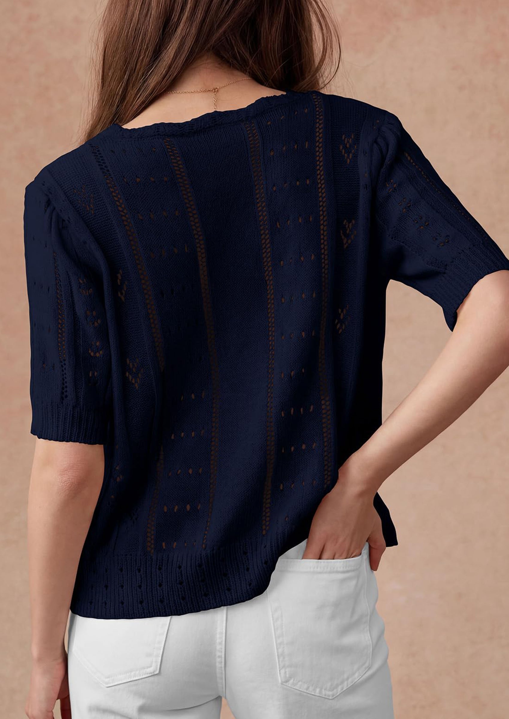 PRETTYGARDEN Womens Short Sleeve Crochet Knit Sweater Spring Fashion Button Down Lightweight Cardigans Summer Tops PRETTYGARDEN