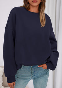 PRETTYGARDEN Sweatshirts for Women Oversized Crewneck Fleece Pullover Long Sleeve Tops Comfy Fall Winter Fashion Outfits