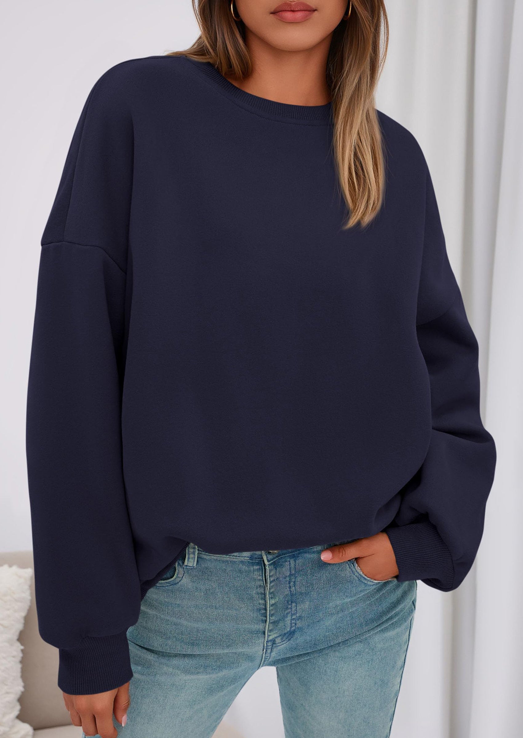 PRETTYGARDEN Sweatshirts for Women Oversized Crewneck Fleece Pullover Long Sleeve Tops Comfy Fall Winter Fashion Outfits