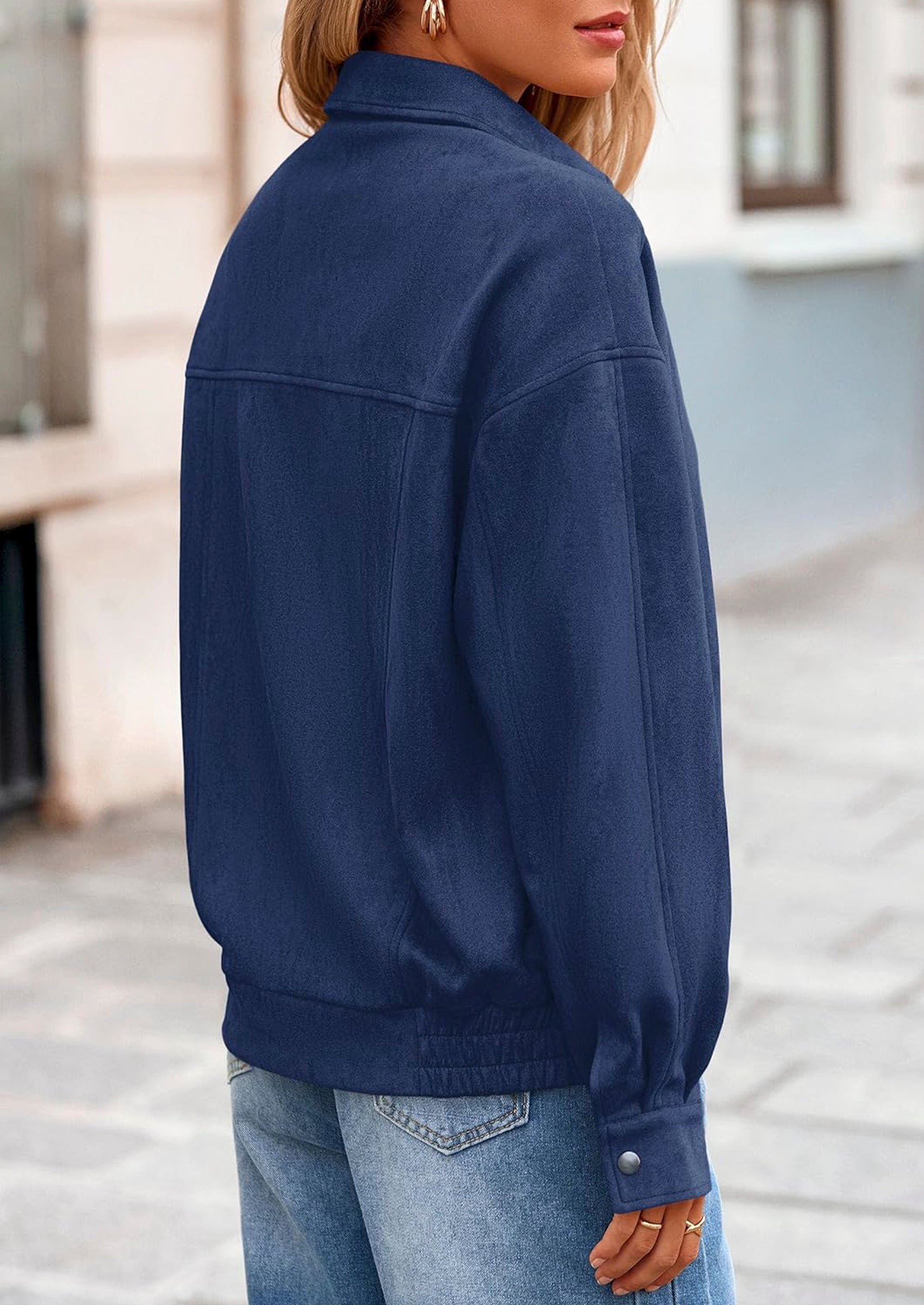 PRETTYGARDEN Women's Faux Suede Motorcycle Jacket Trendy Fall Fashion Oversized Zip Up Coats Winter Clothes Outerwear