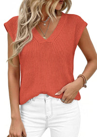 PRETTYGARDEN Women's Lightweight Sweaters Vest Spring Trendy Cap Sleeve V Neck Knit Tank Tops Summer Going Out Outfits PRETTYGARDEN