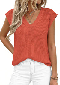 PRETTYGARDEN Women's Lightweight Sweaters Vest Spring Trendy Cap Sleeve V Neck Knit Tank Tops Summer Going Out Outfits PRETTYGARDEN