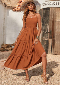 PRETTYGARDEN Women's Summer Maxi Dress Casual Boho Sleeveless Spaghetti Strap Smocked Tiered Long Beach Sundresses PRETTYGARDEN