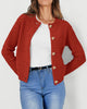 Knit Cardigan Long Sleeve Open Front Button Down Jacket