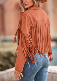 PRETTYGARDEN Women's Fringe Faux Suede Leather Jackets Fashion Tassel Motorcycle Cropped Coats