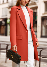 PRETTYGARDEN Women's Spring Fall Long Blazer Jackets Long Sleeve Lapel Pockets Loose Fit Work Casual Blazers Outerwear